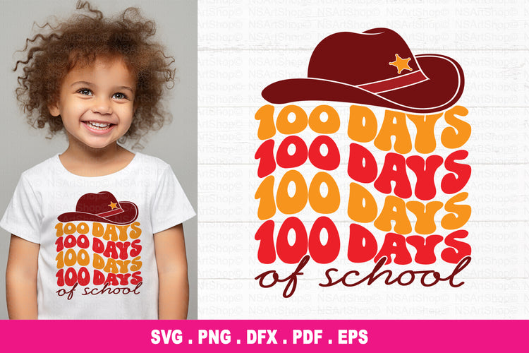 100 days of school Cowboy Hat SVG