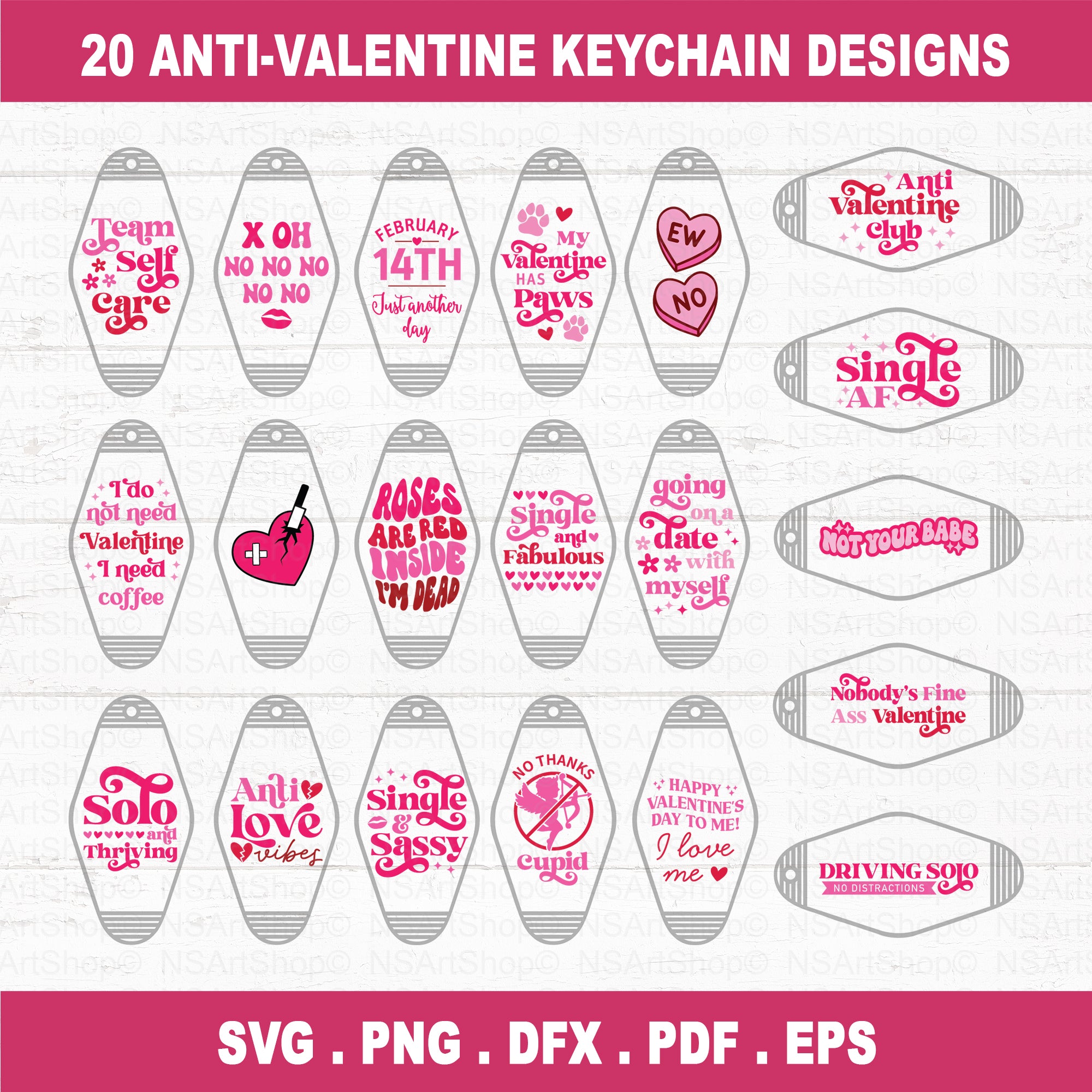 Anti Valentine Motel Keychain SVG Files