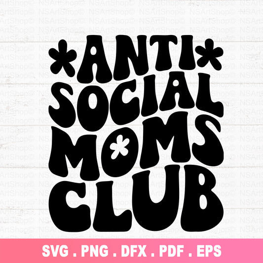 Antisocial Mom Club SVG Retro