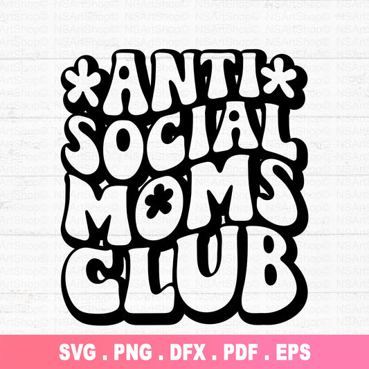 Antisocial Mom Club SVG Retro