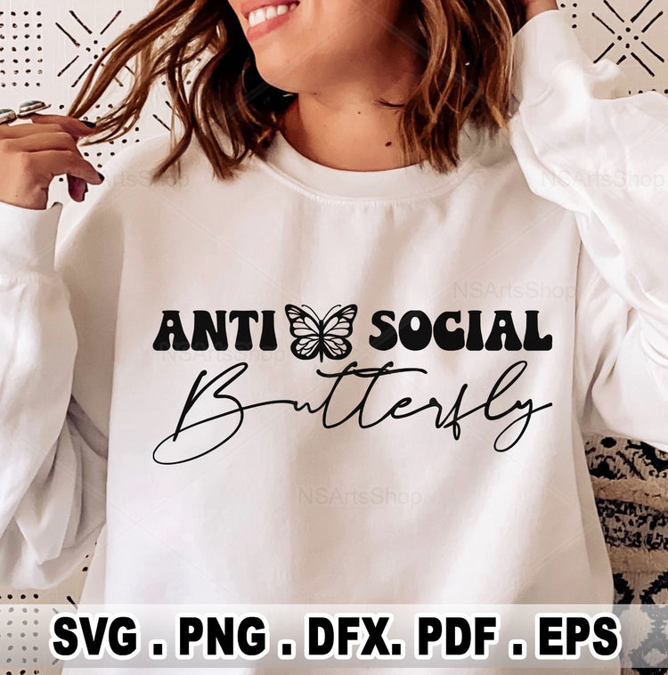 Antisocial Butterfly SVG