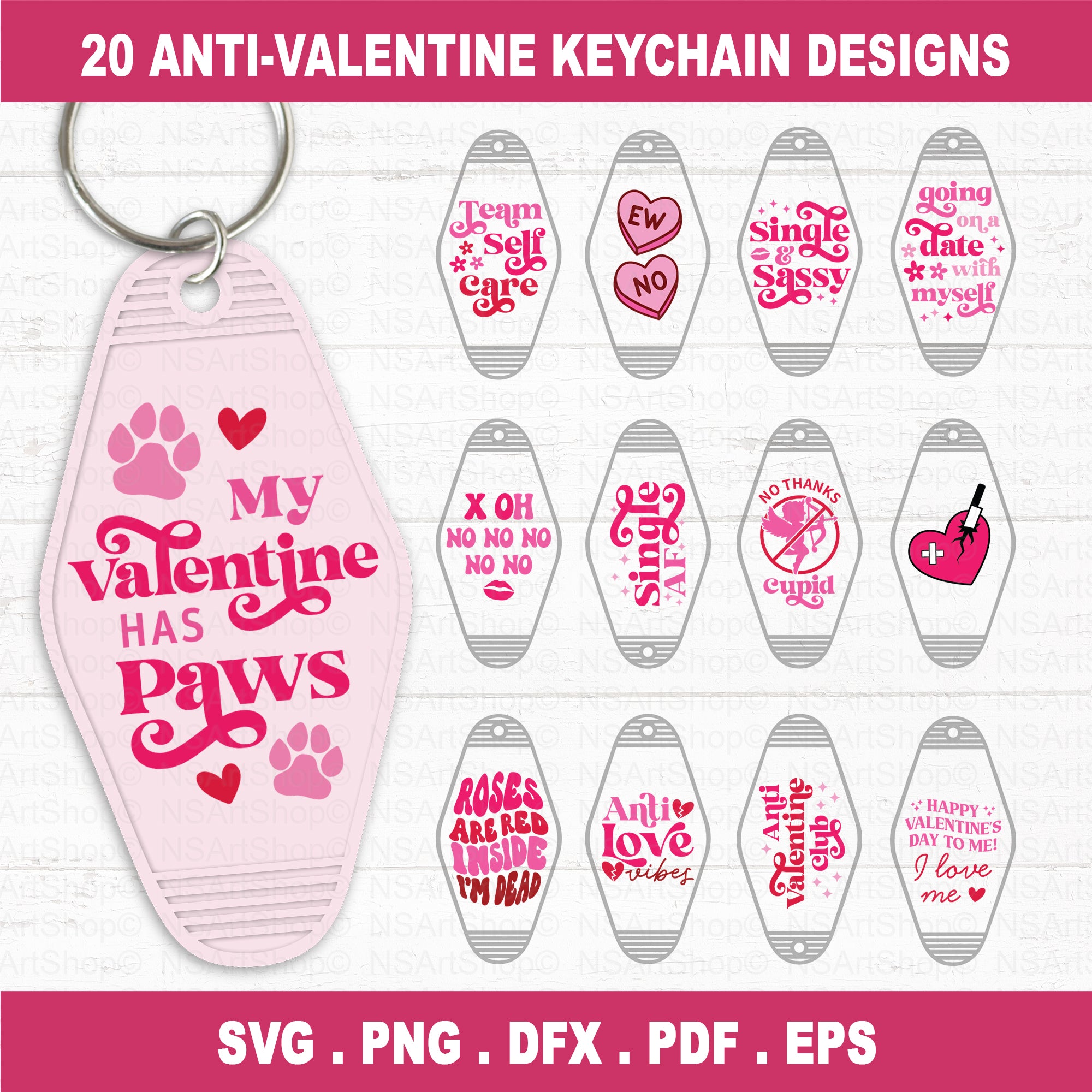 Anti Valentine Motel Keychain SVG Files