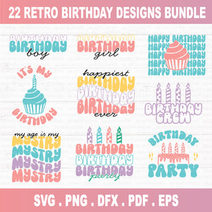 Birthday SVG Bundle Retro