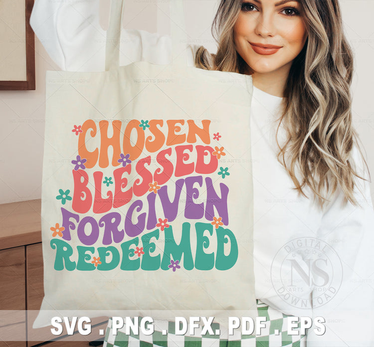 Chosen Blessed Forgiven Redeemed SVG