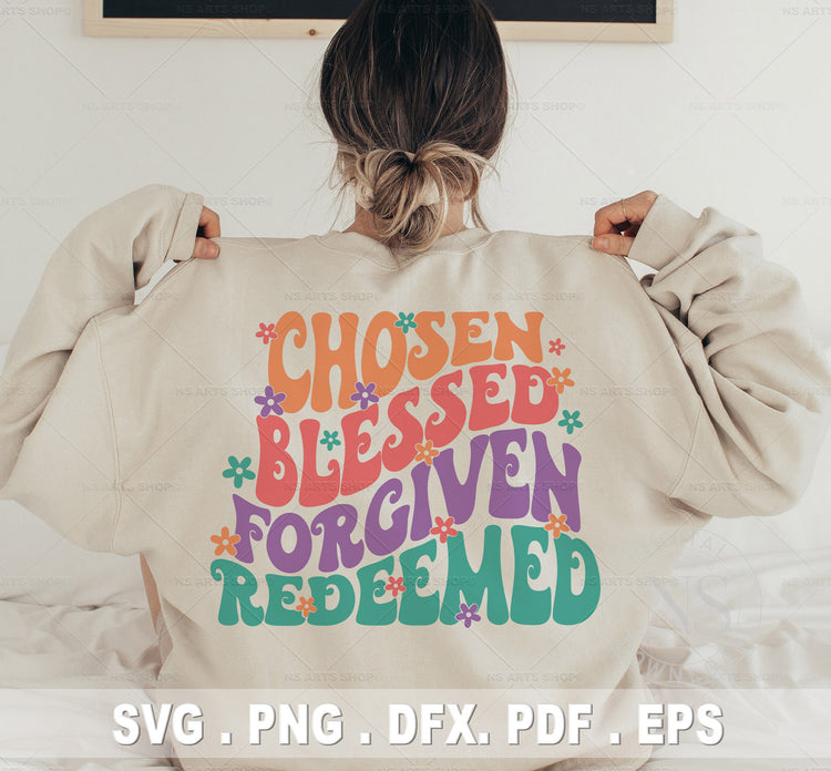 Chosen Blessed Forgiven Redeemed SVG