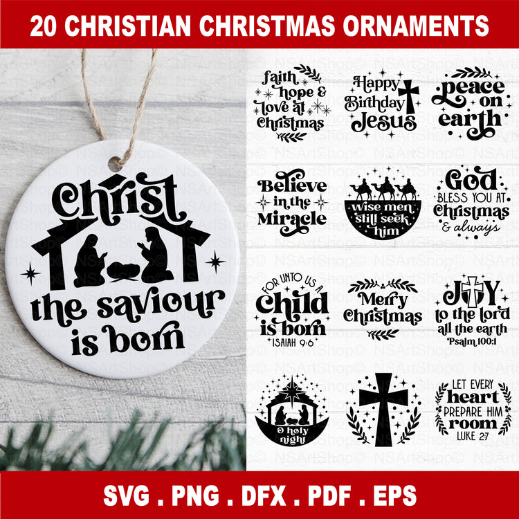 Christian Christmas Ornaments SVG Bundle