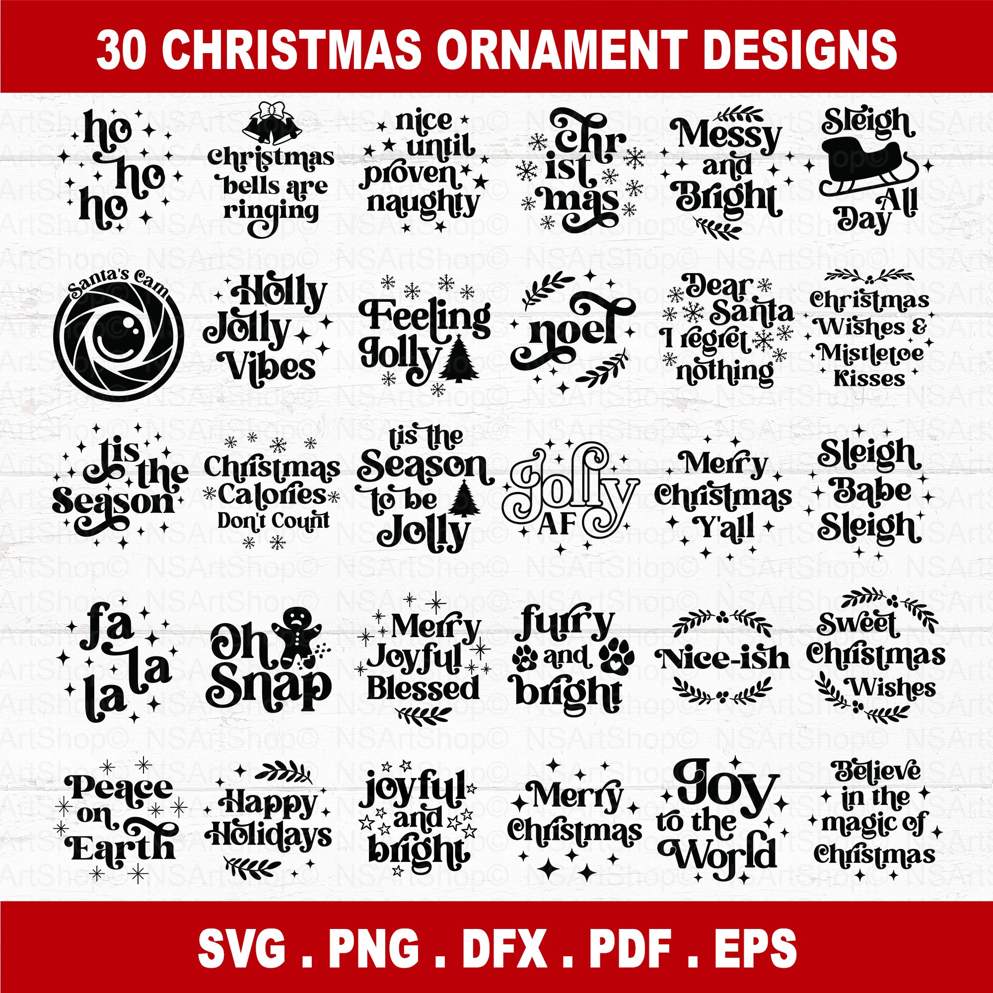 Christmas Ornament SVG Bundle