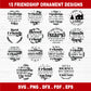 Friendship Christmas ornament svg bundle