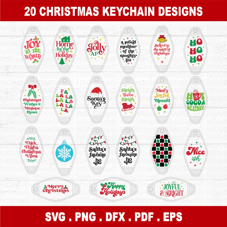 Christmas Motel Keychain SVG Bundle