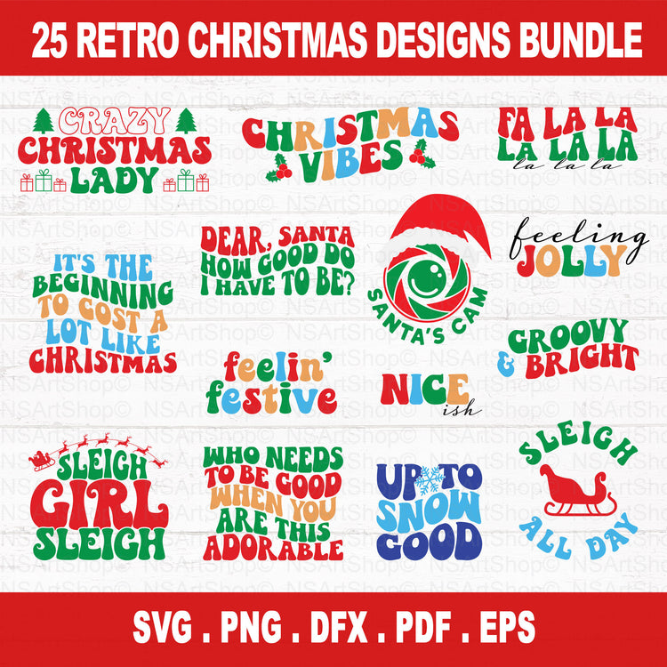 Retro Christmas SVG Bundle