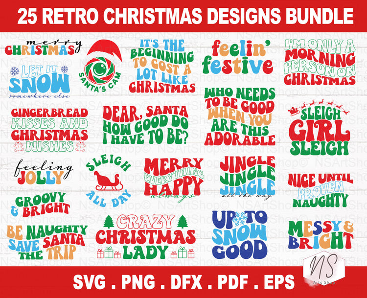 Retro Christmas SVG Bundle