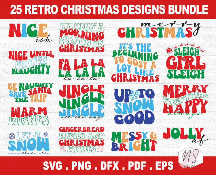 Retro Christmas SVG Bundle