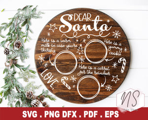 Santa Round Tray SVG