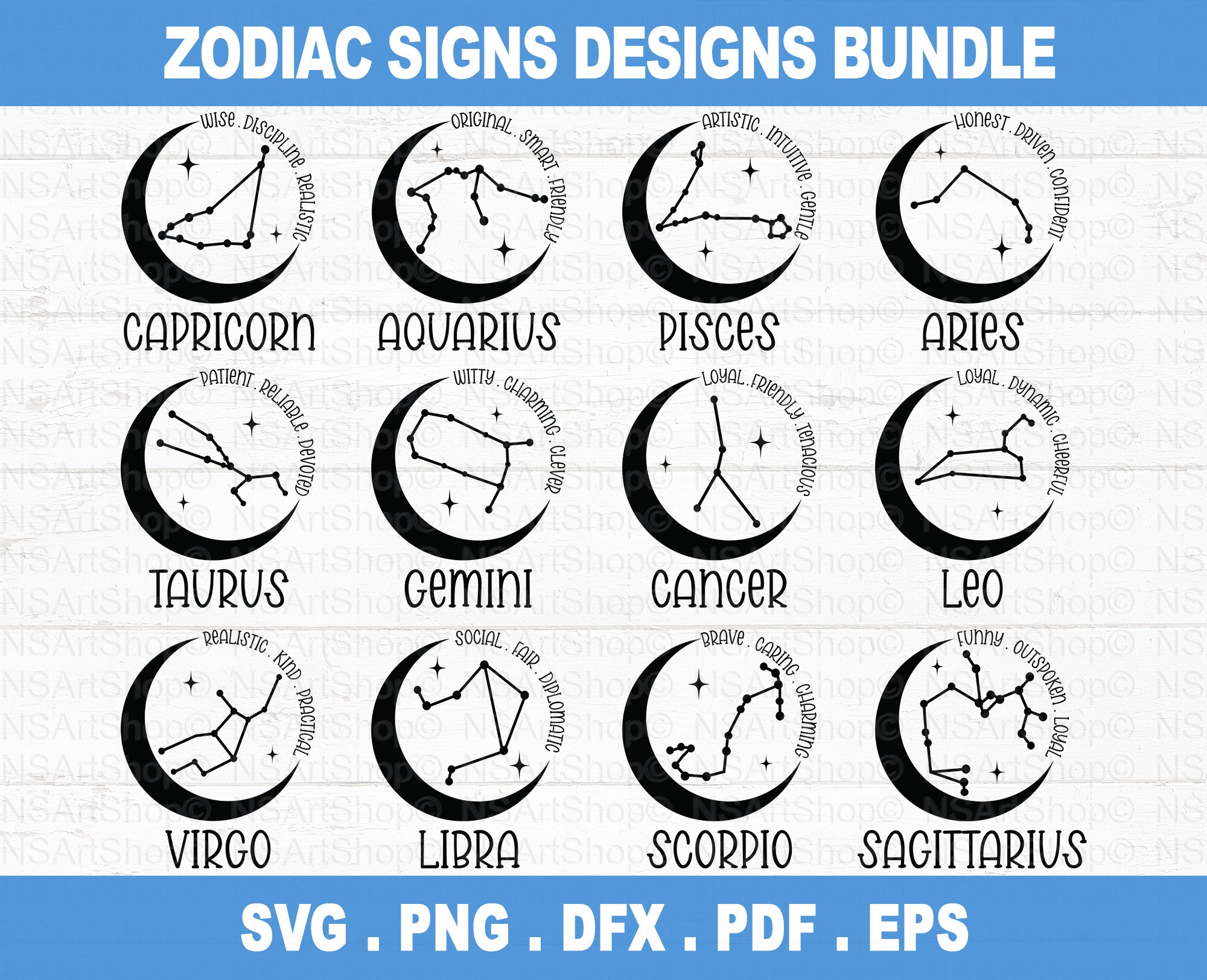 Zodiac And Astrology Sign SVG Bundle