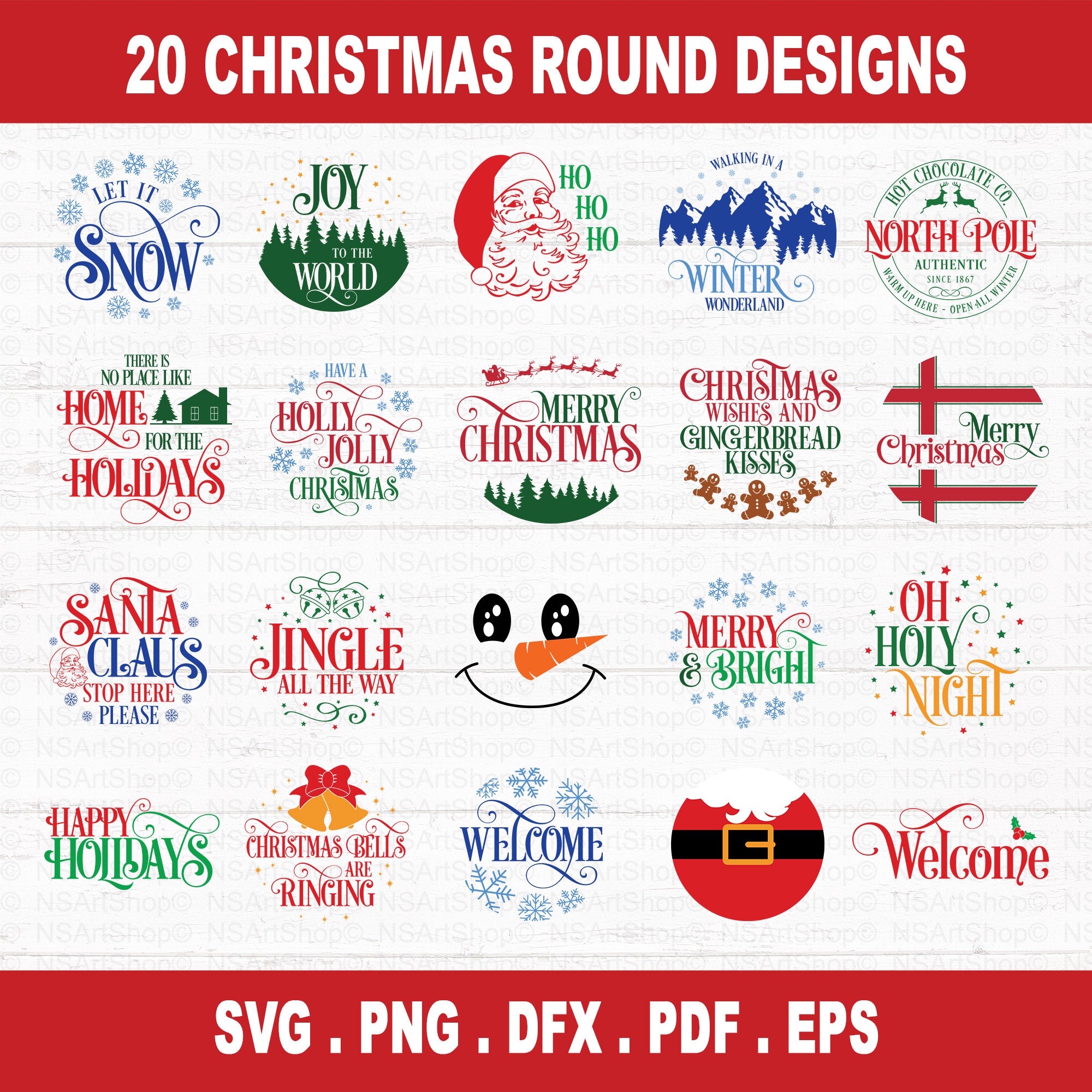 Christmas Door Hanger SVG Bundle