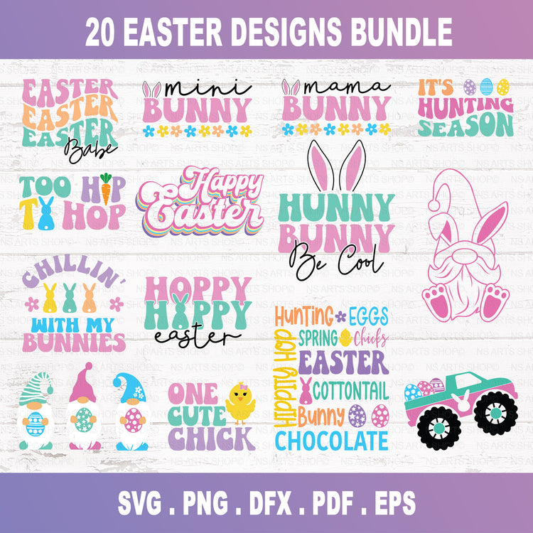 Retro Easter SVG Bundle