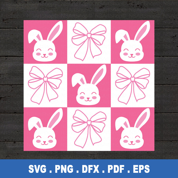 Easter Bunny Checkered SVG