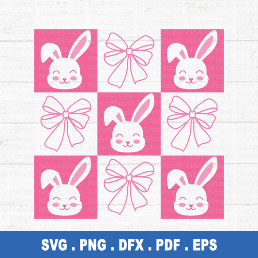 Easter Bunny Checkered SVG