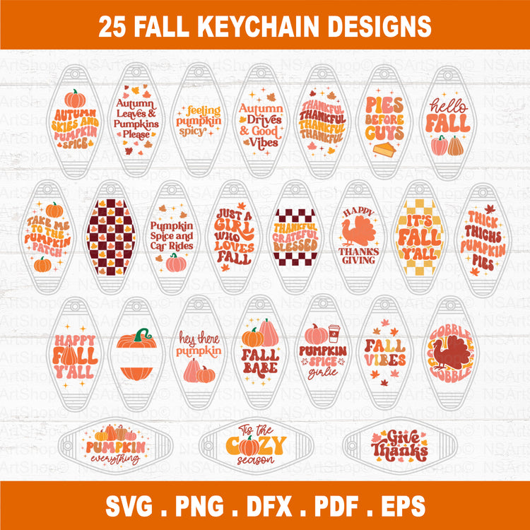 Fall Motel Keychain SVG Bundle