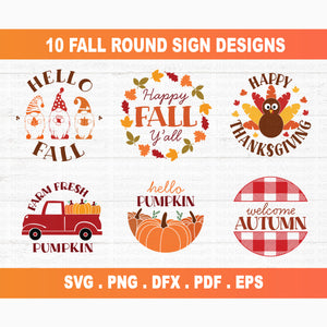 Thanksgiving Round Sign SVG Bundle