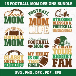 American Football Mom SVG Bundle