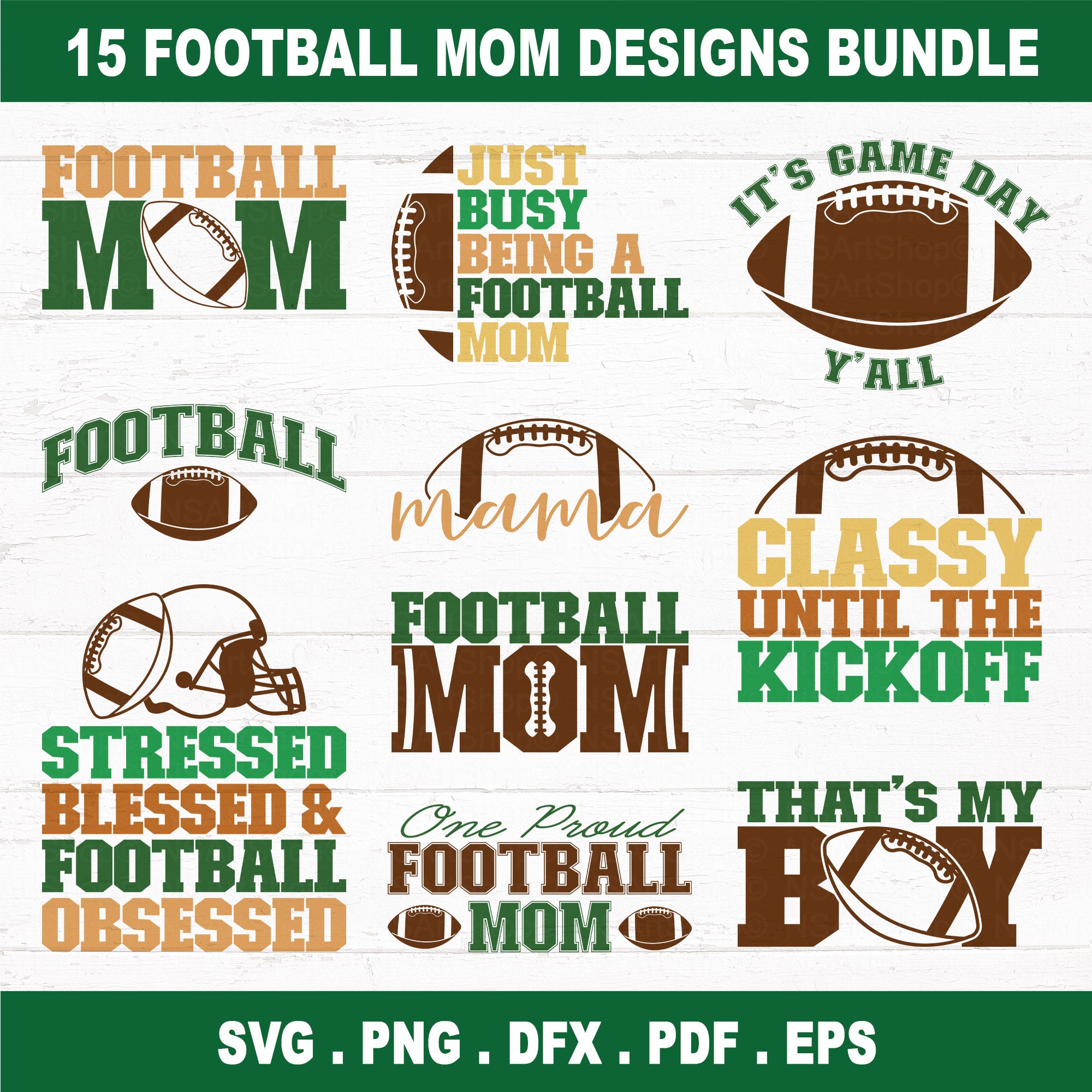 American Football Mom SVG Bundle