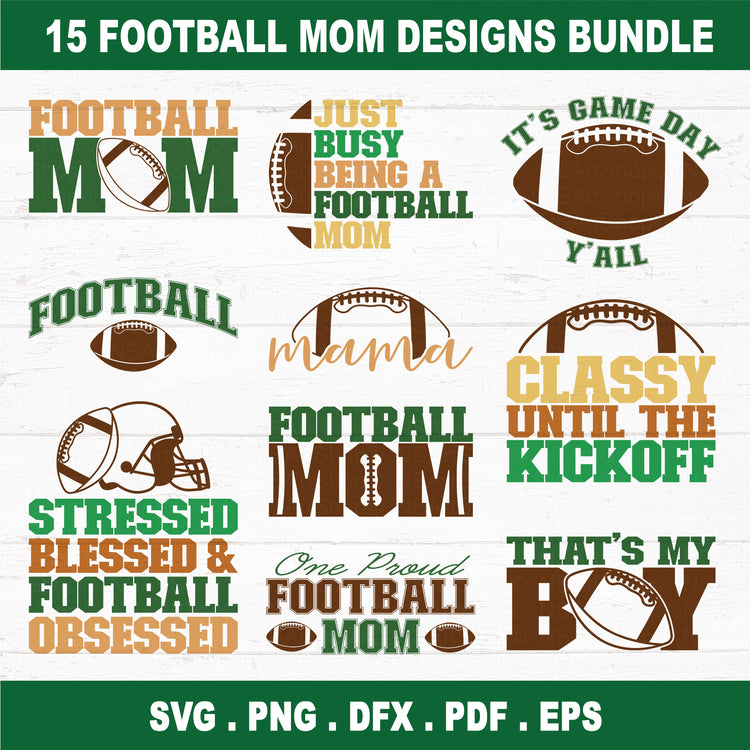 American Football Mom SVG Bundle