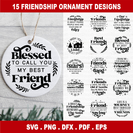 Friendship Christmas ornament svg bundle