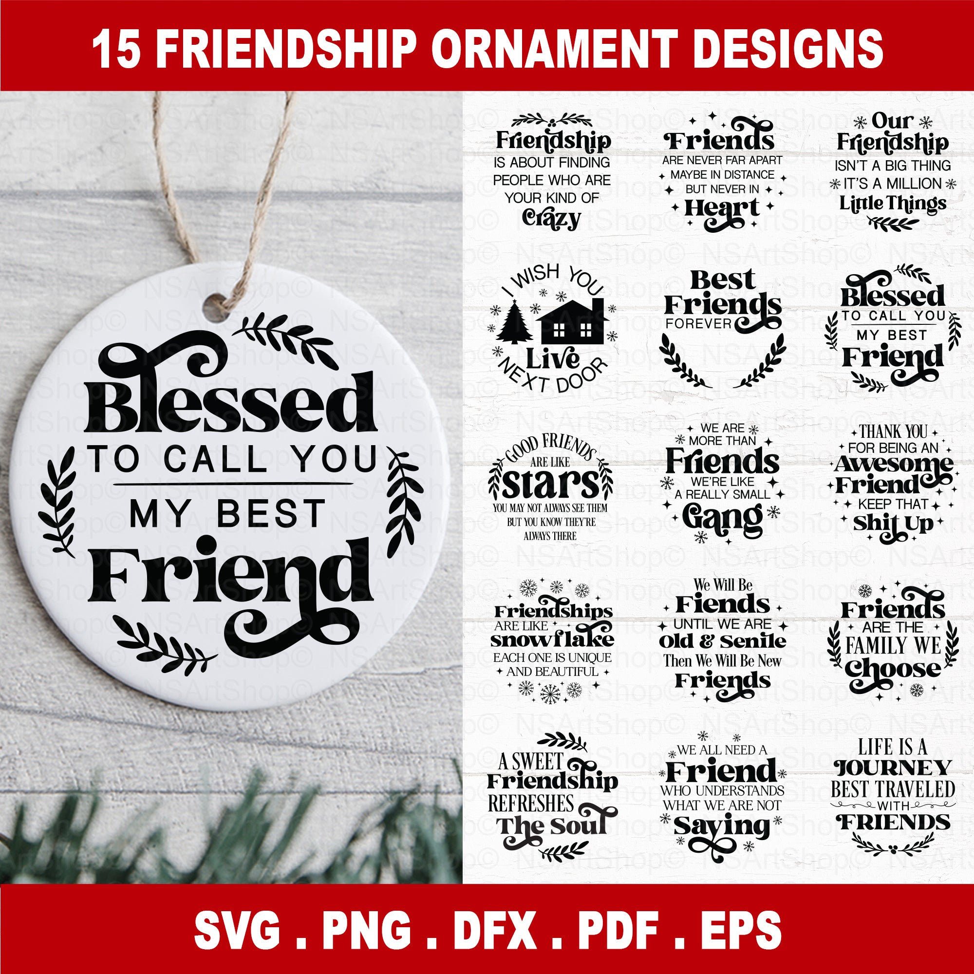 Christmas ornament bundle! Perfect for that one special best friend, or your favorite friend group, coworker, neighbor, family member, etc! Friends are really one of the greatest blessings in our lives.