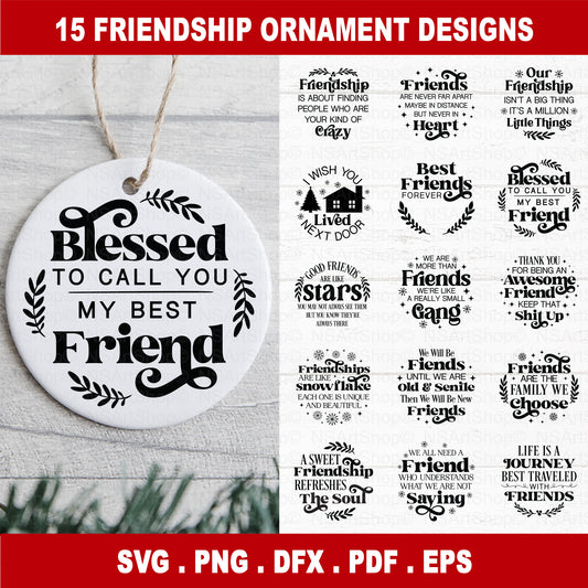 Friendship Christmas ornament svg bundle