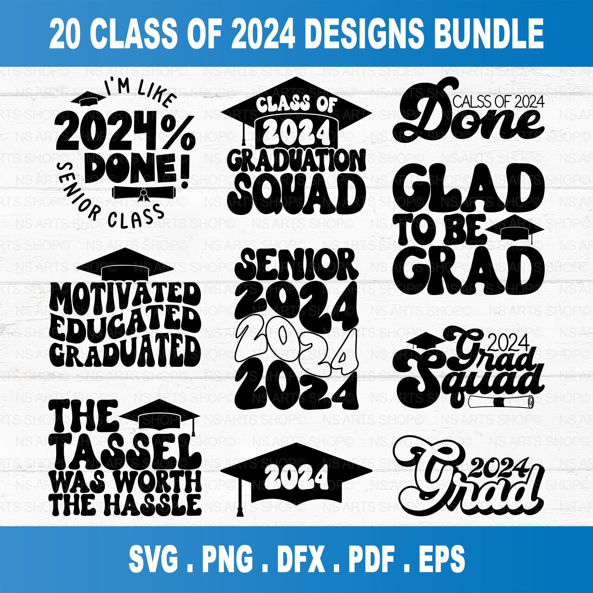 Senior 2024 SVG Bundle