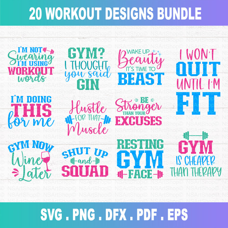 Workout Gym SVG Bundle