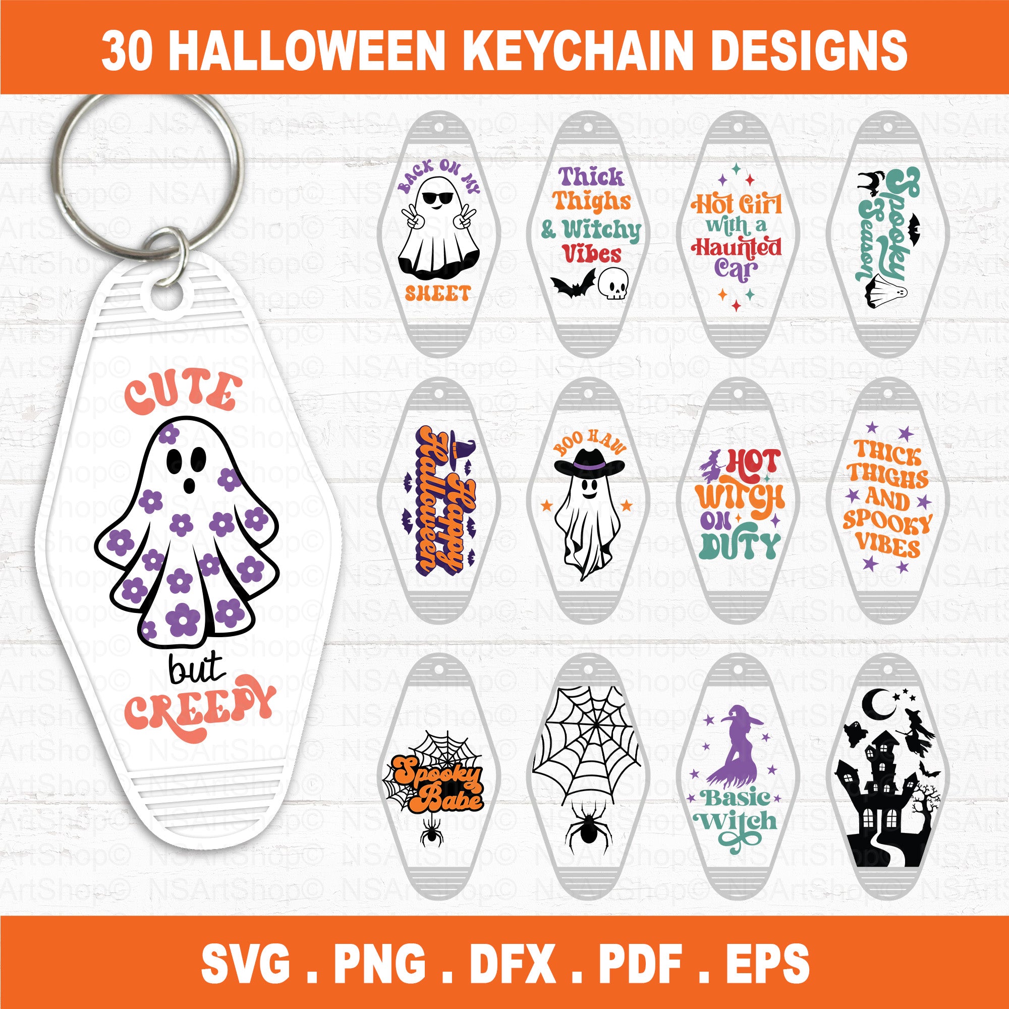 Halloween Motel Keychain SVG Bundle