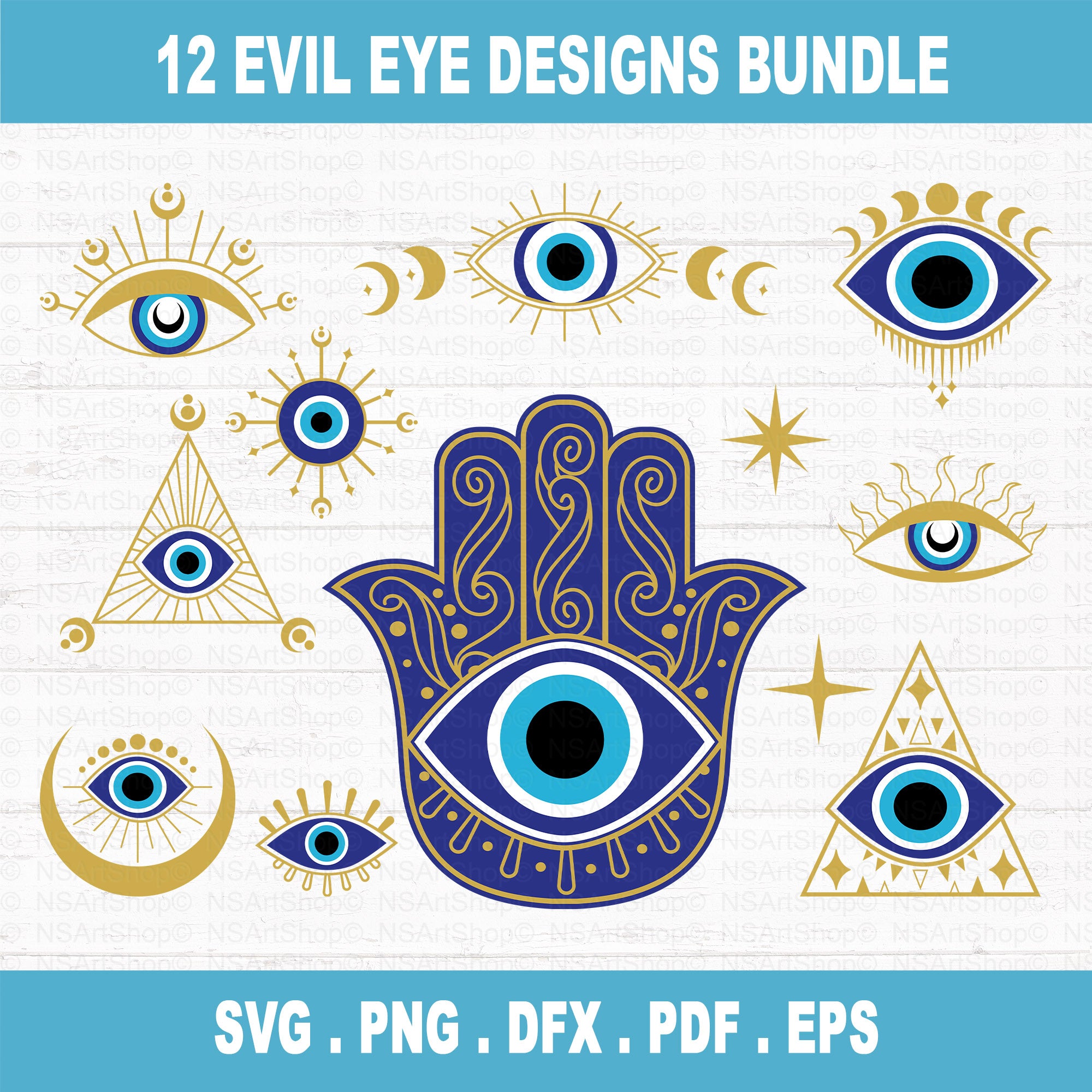 Hamsa Evil Eye SVG Bundle