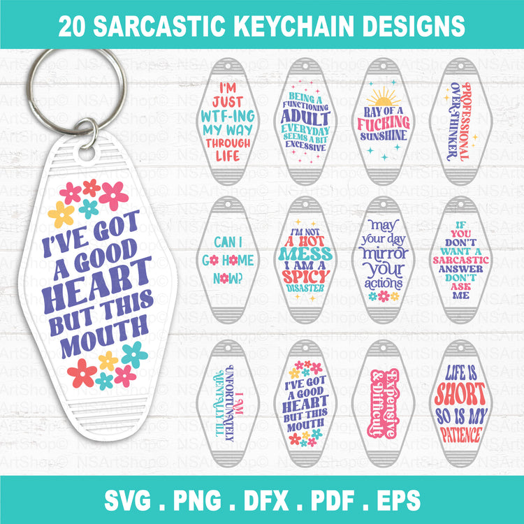 Sassy Motel Keychain SVG Bundle