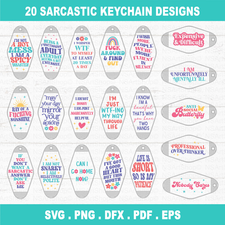 Sassy Motel Keychain SVG Bundle