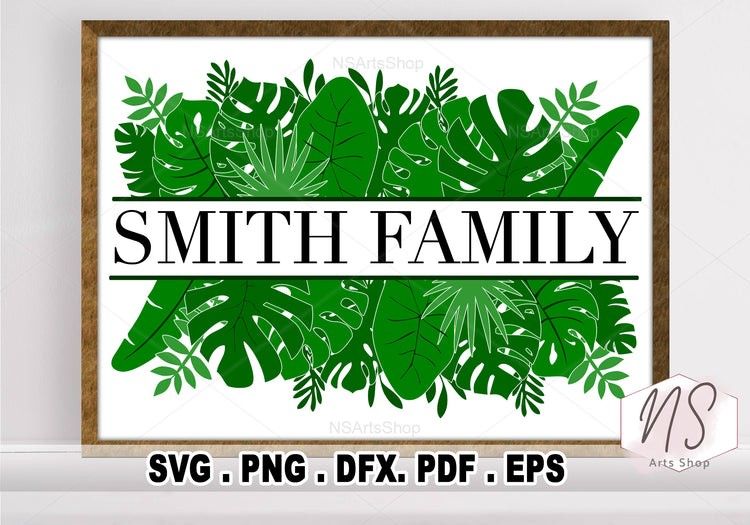 Tropical Leaves Monogram SVG