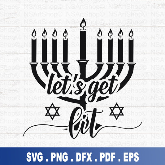 Hanukkah svg menorah  