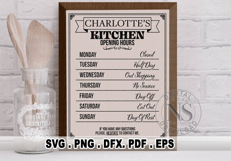 Kitchen Sign SVG