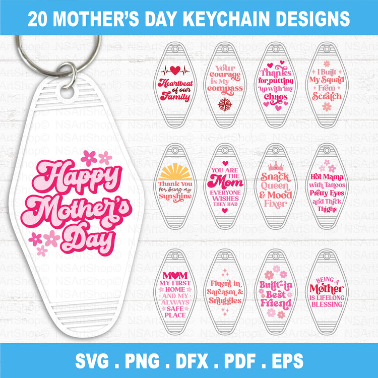 Mothers Day SVG Keychain Designs