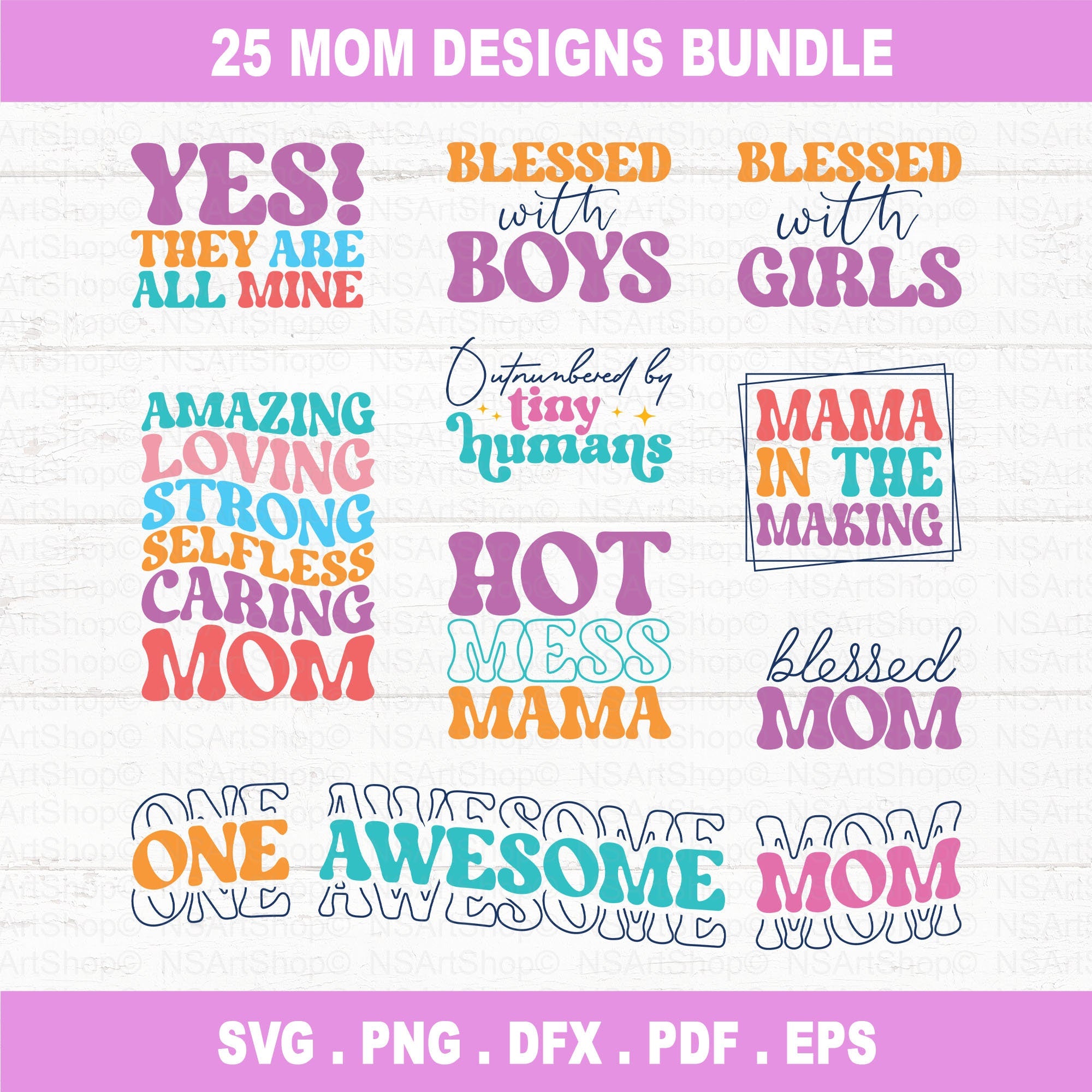 Mom SVG Bundle Retro