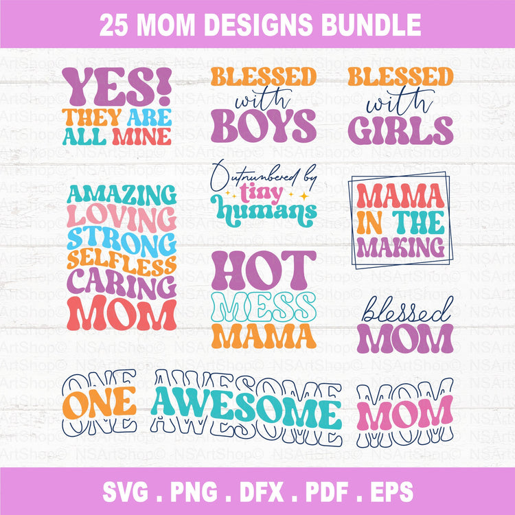 Mom SVG Bundle Retro