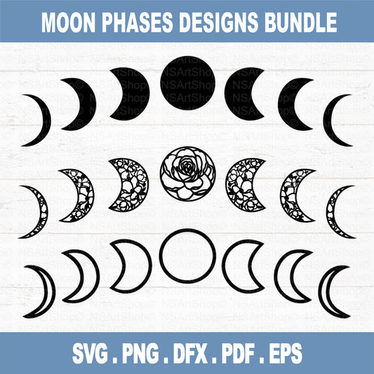 Moon Phases SVG Bundle