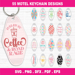 Motel Keychain SVG Bundle Retro