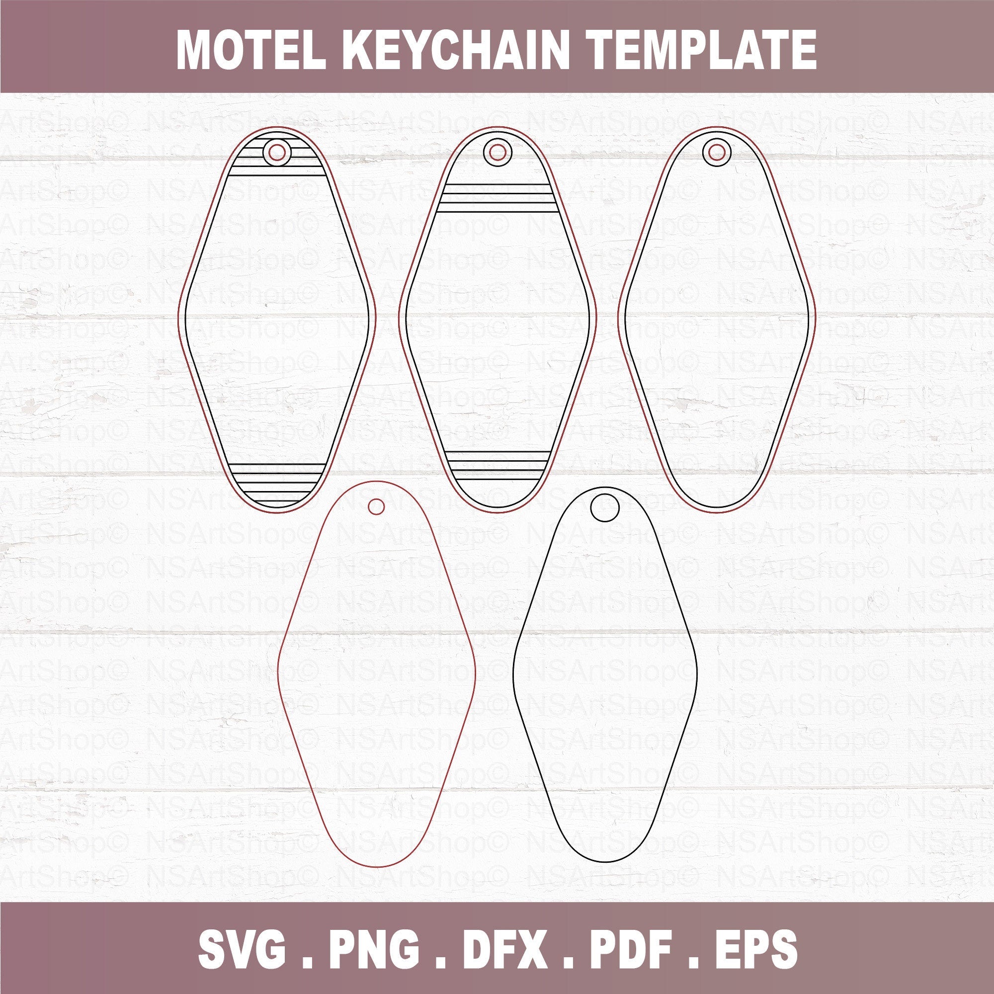 Motel Keychain Template Bundle