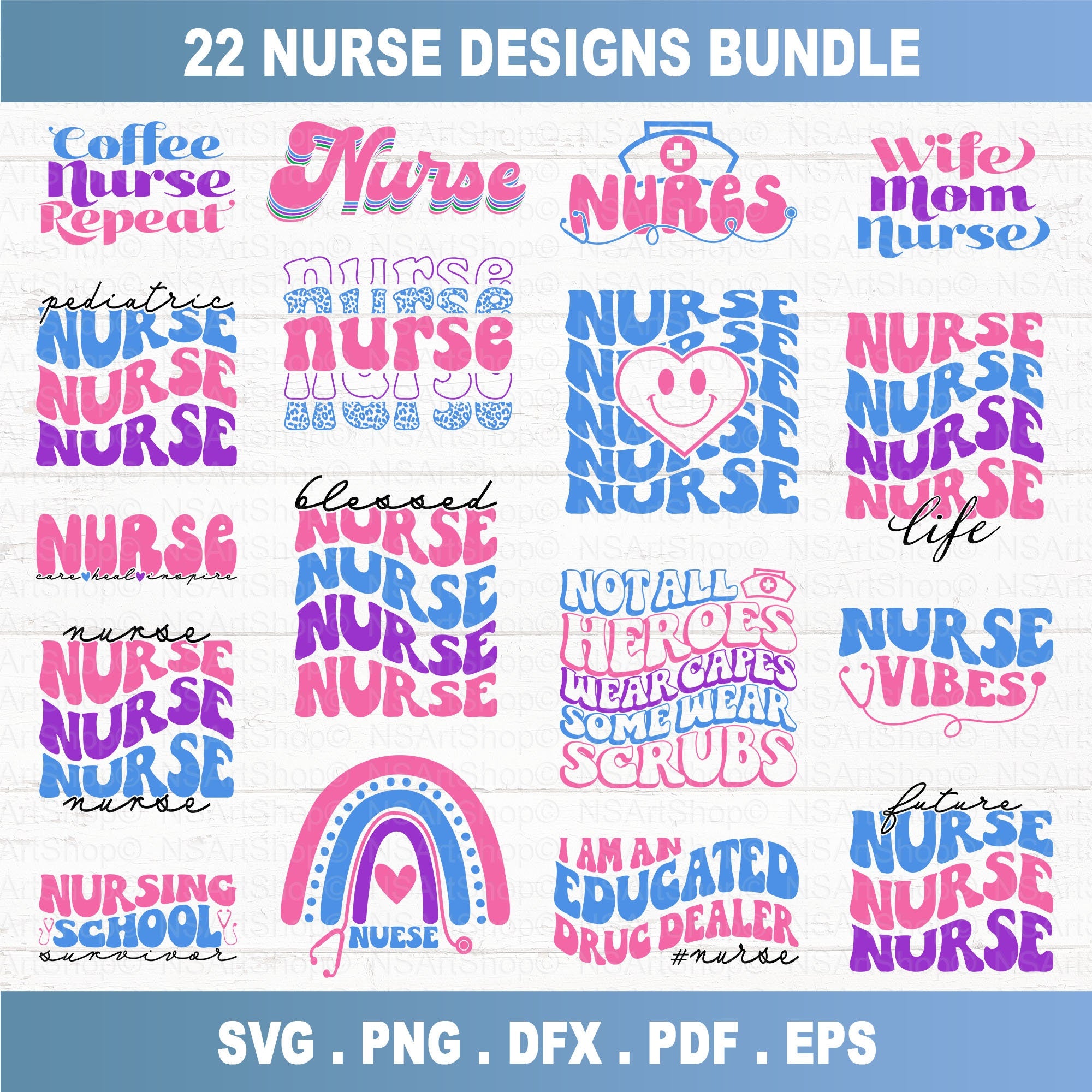 Nurse SVG Bundle Retro