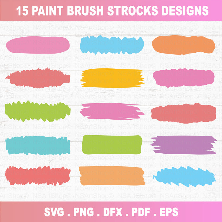 Paint Brush Strokes SVG Bundle