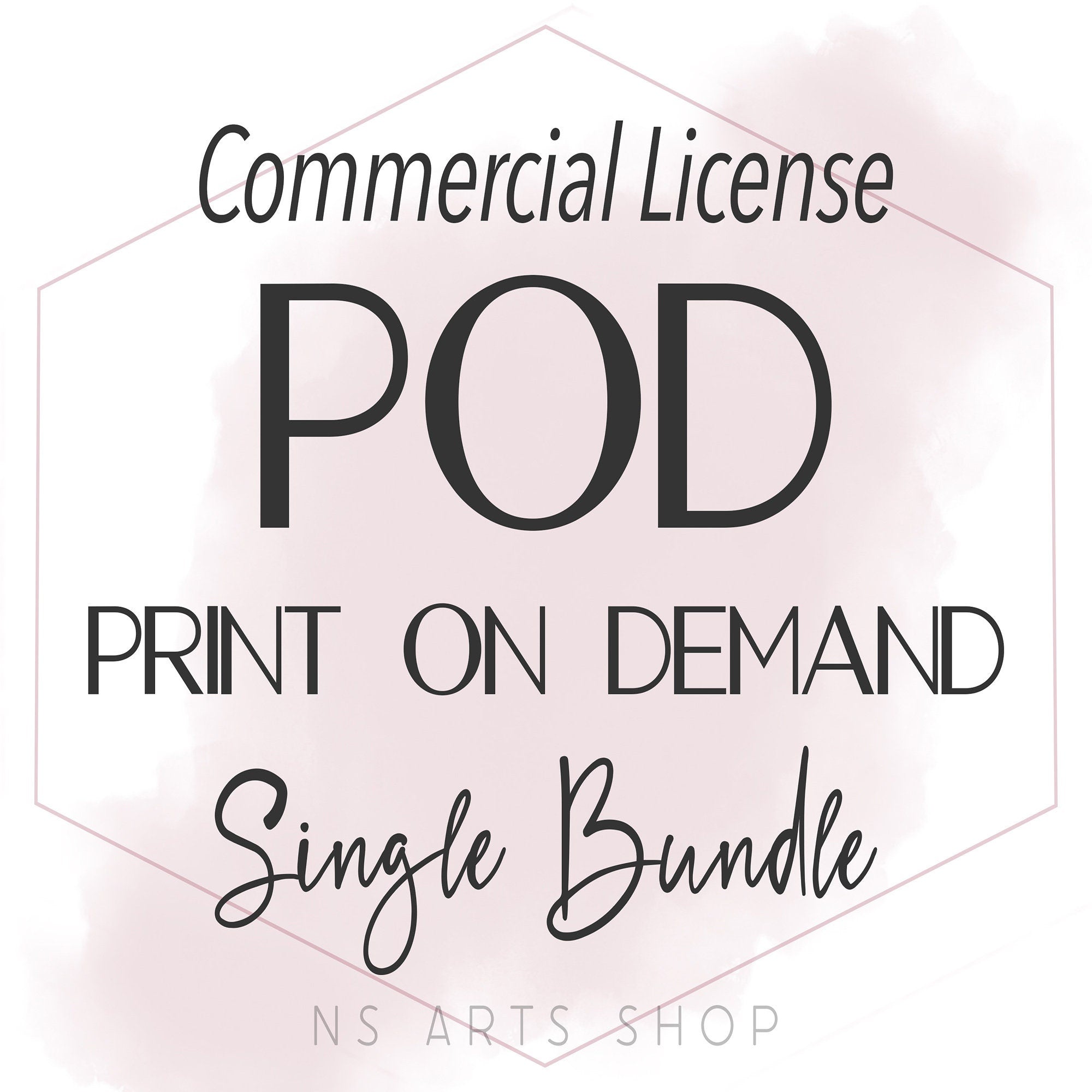 Print On Demand Commercial License for A SINGLE BUNDLE