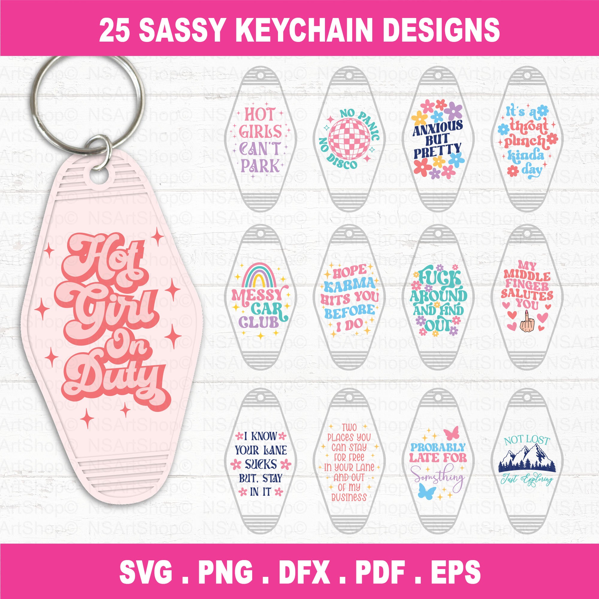 Sassy Motel Keychain SVG Bundle