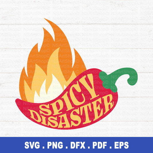 Bring the heat with this vibrant "Spicy Disaster" SVG! Perfect for crafters who love bold designs, this flaming chili pepper graphic is ideal for t-shirts, kitchen decor, mugs, and more. Includes SVG, PNG, DXF, PDF, and EPS file formats, making it versatile and easy to use across all your crafting projects.